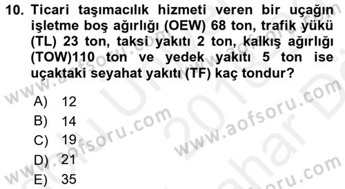 Harekat Performans Dersi 2018 - 2019 Yılı (Vize) Ara Sınav Soruları 10. Soru