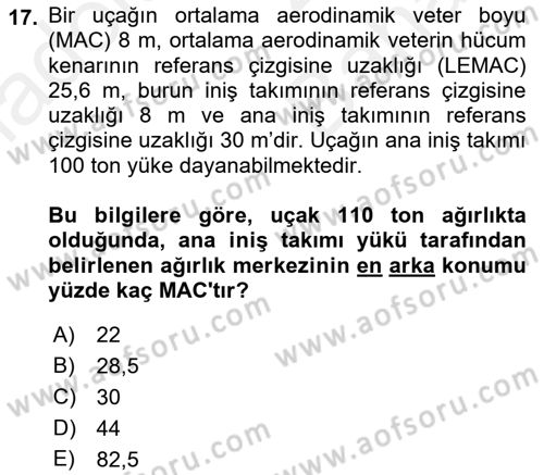Harekat Performans Dersi 2018 - 2019 Yılı (Vize) Ara Sınav Soruları 17. Soru