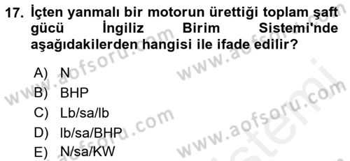 Harekat Performans Dersi 2018 - 2019 Yılı (Final) Dönem Sonu Sınav Soruları 17. Soru