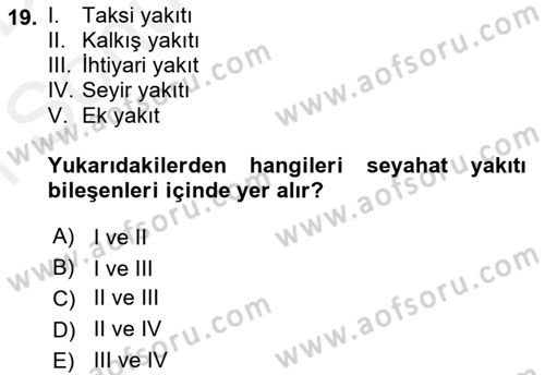 Harekat Performans Dersi 2018 - 2019 Yılı (Final) Dönem Sonu Sınav Soruları 19. Soru