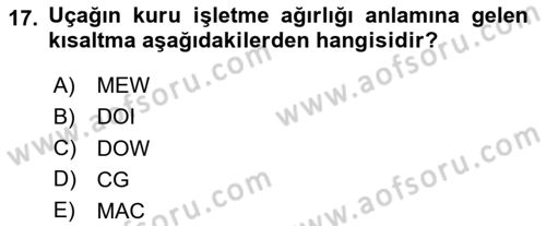 Harekat Performans Dersi 2020 - 2021 Yılı Yaz Okulu Sınav Soruları 17. Soru