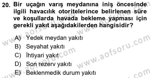 Harekat Performans Dersi 2020 - 2021 Yılı Yaz Okulu Sınav Soruları 20. Soru