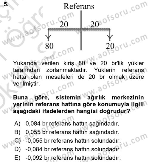 Harekat Performans Dersi 2020 - 2021 Yılı Yaz Okulu Sınav Soruları 5. Soru