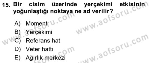 Harekat Performans Dersi 2021 - 2022 Yılı (Vize) Ara Sınavı 15. Soru