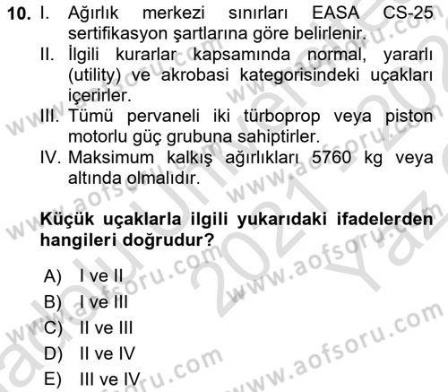 Harekat Performans Dersi 2021 - 2022 Yılı Yaz Okulu Sınav Soruları 10. Soru