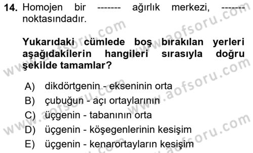 Harekat Performans Dersi 2023 - 2024 Yılı (Vize) Ara Sınav Soruları 14. Soru