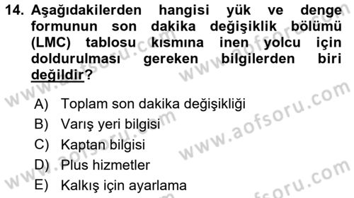 Harekat Performans Dersi 2023 - 2024 Yılı Yaz Okulu Sınav Soruları 14. Soru