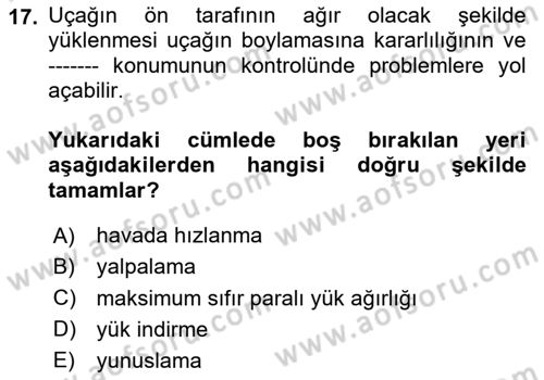 Harekat Performans Dersi 2023 - 2024 Yılı Yaz Okulu Sınav Soruları 17. Soru