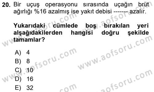 Harekat Performans Dersi 2023 - 2024 Yılı Yaz Okulu Sınav Soruları 20. Soru