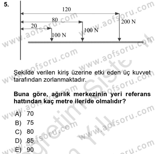 Harekat Performans Dersi 2023 - 2024 Yılı Yaz Okulu Sınav Soruları 5. Soru