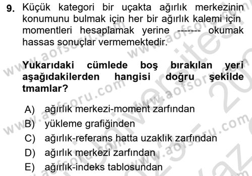 Harekat Performans Dersi 2023 - 2024 Yılı Yaz Okulu Sınav Soruları 9. Soru