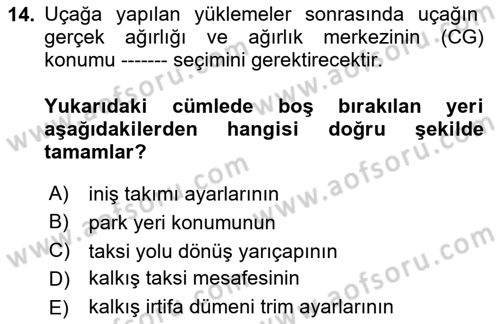 Harekat Performans Dersi 2024 - 2025 Yılı (Vize) Ara Sınav Soruları 14. Soru