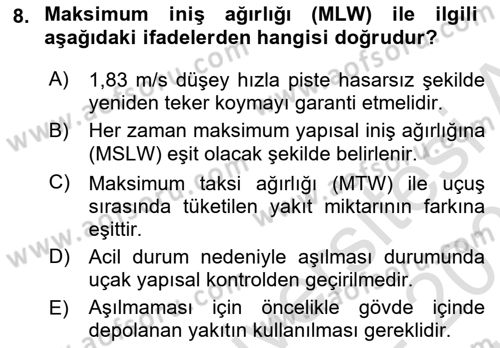 Harekat Performans Dersi 2024 - 2025 Yılı (Vize) Ara Sınav Soruları 8. Soru