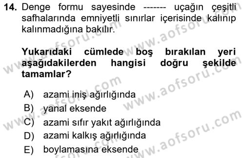 Harekat Performans Dersi 2024 - 2025 Yılı (Final) Dönem Sonu Sınav Soruları 14. Soru