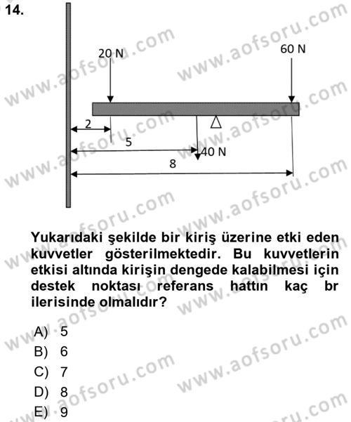Harekat Performans Dersi 2025 - 2026 Yılı (Vize) Ara Sınav Soruları 14. Soru