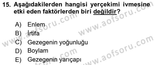 Harekat Performans Dersi 2025 - 2026 Yılı (Vize) Ara Sınav Soruları 15. Soru