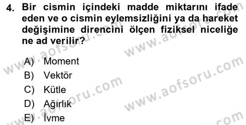 Harekat Performans Dersi 2025 - 2026 Yılı (Vize) Ara Sınav Soruları 4. Soru