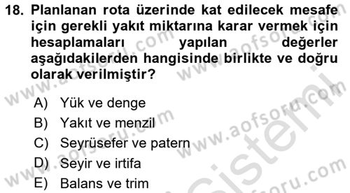 Harekat Performans Dersi 2025 - 2026 Yılı (Final) Dönem Sonu Sınav Soruları 18. Soru