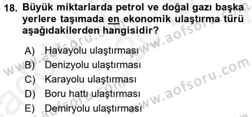 Hava Trafik Kontrol Hizmetleri Dersi 2018 - 2019 Yılı (Vize) Ara Sınavı 18. Soru