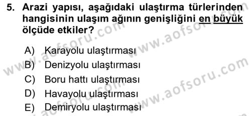 Hava Trafik Kontrol Hizmetleri Dersi 2020 - 2021 Yılı Yaz Okulu Sınav Soruları 5. Soru