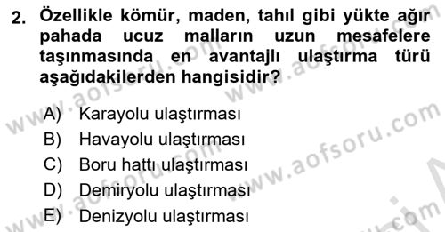 Hava Trafik Kontrol Hizmetleri Dersi Ara Sınavı Deneme Sınav Soruları 2. Soru