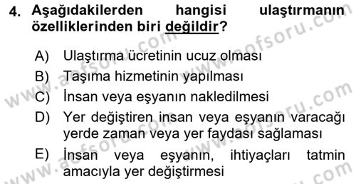 Hava Trafik Kontrol Hizmetleri Dersi 2021 - 2022 Yılı (Vize) Ara Sınavı 4. Soru