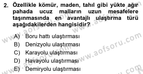 Hava Trafik Kontrol Hizmetleri Dersi 2021 - 2022 Yılı Yaz Okulu Sınavı 2. Soru