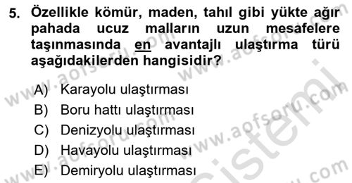 Hava Trafik Kontrol Hizmetleri Dersi Ara Sınavı Deneme Sınav Soruları 5. Soru
