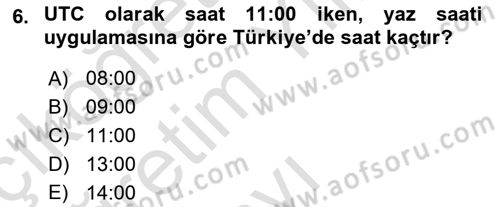 Hava Trafik Kontrol Hizmetleri Dersi 2023 - 2024 Yılı Yaz Okulu Sınav Soruları 6. Soru