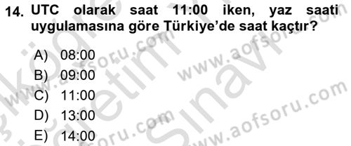 Hava Trafik Kontrol Hizmetleri Dersi 2025 - 2026 Yılı (Vize) Ara Sınav Soruları 14. Soru