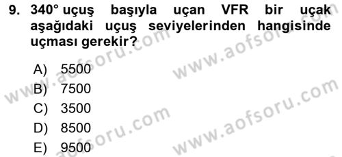 Hava Trafik Kontrol Hizmetleri Dersi 2025 - 2026 Yılı (Final) Dönem Sonu Sınav Soruları 9. Soru