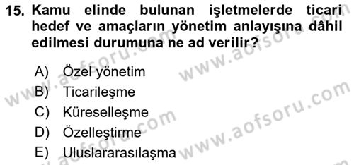 Havaalanı Yönetimi Dersi Ara Sınavı Deneme Sınav Soruları 15. Soru