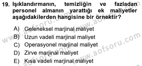 Havaalanı Yönetimi Dersi Ara Sınavı Deneme Sınav Soruları 19. Soru