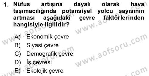 Havaalanı Yönetimi Dersi 2021 - 2022 Yılı (Final) Dönem Sonu Sınav Soruları 1. Soru