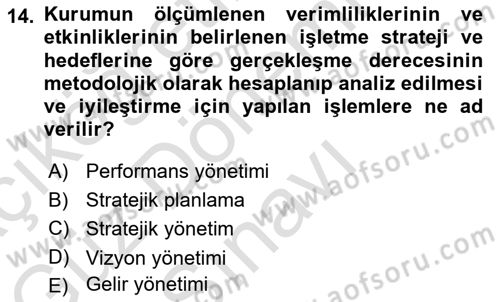 Havaalanı Yönetimi Dersi 2021 - 2022 Yılı (Final) Dönem Sonu Sınav Soruları 14. Soru