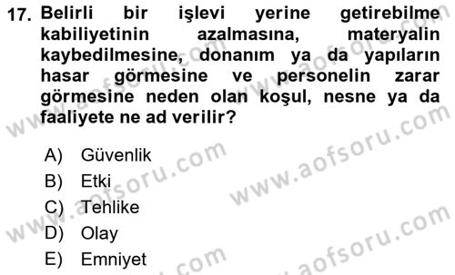 Havaalanı Yönetimi Dersi 2021 - 2022 Yılı (Final) Dönem Sonu Sınav Soruları 17. Soru
