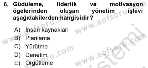 Havaalanı Yönetimi Dersi 2022 - 2023 Yılı (Vize) Ara Sınav Soruları 6. Soru