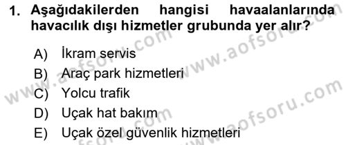 Havaalanı Yönetimi Dersi 2022 - 2023 Yılı (Final) Dönem Sonu Sınav Soruları 1. Soru