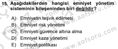 Havaalanı Yönetimi Dersi 2022 - 2023 Yılı (Final) Dönem Sonu Sınav Soruları 15. Soru