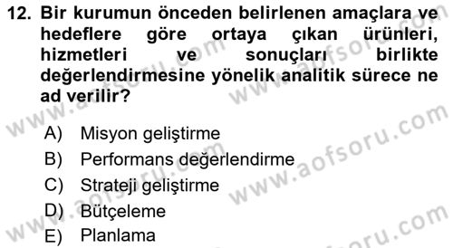 Havaalanı Yönetimi Dersi 2022 - 2023 Yılı Yaz Okulu Sınav Soruları 12. Soru