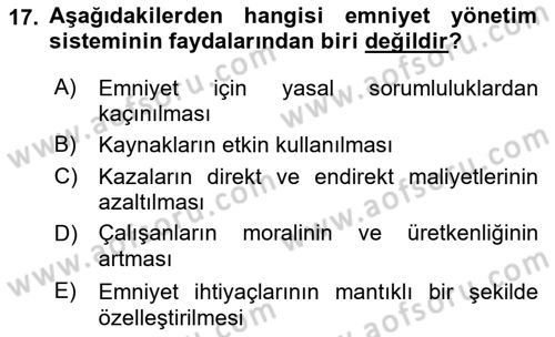 Havaalanı Yönetimi Dersi 2022 - 2023 Yılı Yaz Okulu Sınav Soruları 17. Soru
