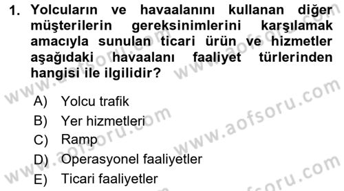 Havaalanı Yönetimi Dersi 2023 - 2024 Yılı (Vize) Ara Sınav Soruları 1. Soru