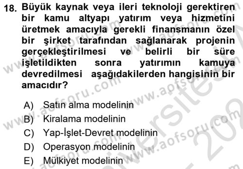 Havaalanı Yönetimi Dersi 2023 - 2024 Yılı (Vize) Ara Sınav Soruları 18. Soru