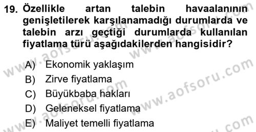 Havaalanı Yönetimi Dersi 2023 - 2024 Yılı (Vize) Ara Sınav Soruları 19. Soru