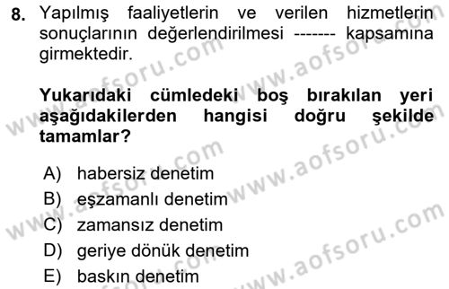Havaalanı Yönetimi Dersi 2023 - 2024 Yılı (Vize) Ara Sınav Soruları 8. Soru