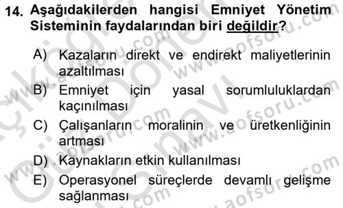 Havaalanı Yönetimi Dersi 2023 - 2024 Yılı (Final) Dönem Sonu Sınav Soruları 14. Soru