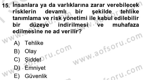 Havaalanı Yönetimi Dersi 2023 - 2024 Yılı (Final) Dönem Sonu Sınav Soruları 15. Soru