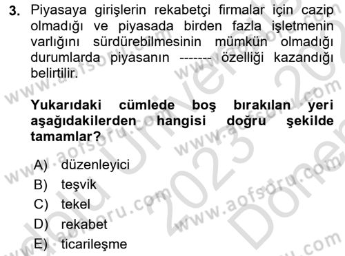 Havaalanı Yönetimi Dersi 2023 - 2024 Yılı (Final) Dönem Sonu Sınav Soruları 3. Soru