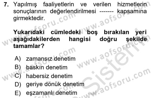 Havaalanı Yönetimi Dersi Ara Sınavı Deneme Sınav Soruları 7. Soru