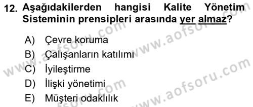 Havaalanı Yönetimi Dersi 2024 - 2025 Yılı (Final) Dönem Sonu Sınav Soruları 12. Soru